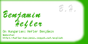 benjamin hefler business card
